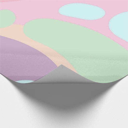 Glanzend inpakpapier Kleurrijke Happy Pastel (Hoek)