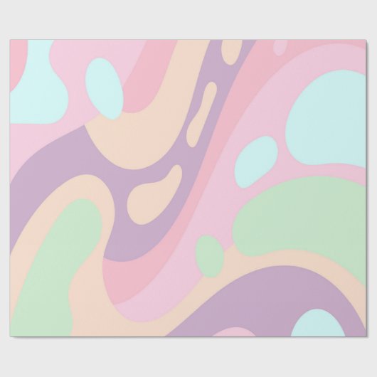 Glanzend inpakpapier Kleurrijke Happy Pastel (Vlak)