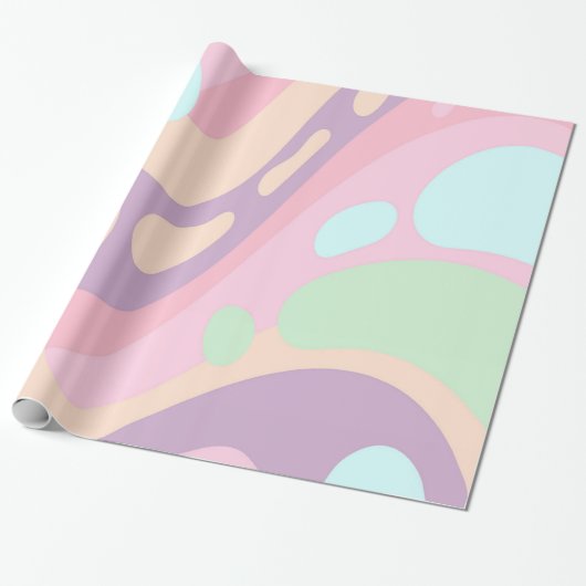 Glanzend inpakpapier Kleurrijke Happy Pastel (Uitgerold)