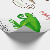 Glanzend inpakpapier, koffie verslaafd kikkerbonen cadeaupapier (Hoek)