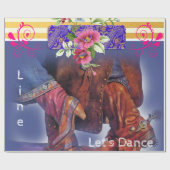 Glanzend inpakpapier, Line Dancing Country Cadeaupapier (Vlak)