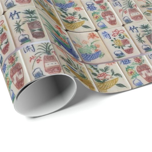 Glanzend inpakpapier Mahjong (Rol Hoek)