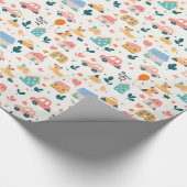 Glanzend inpakpapier met een speels patroon (Hoek)