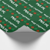 Glanzend inpakpapier met gepersonaliseerde naam (Hoek)