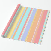 Glanzend Inpakpapier Pastel Streep (Uitgerold)
