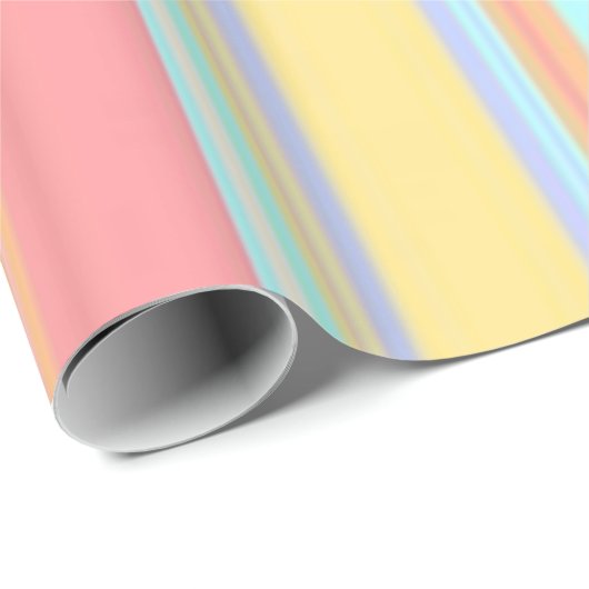 Glanzend Inpakpapier Pastel Streep (Rol Hoek)