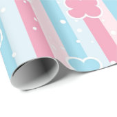 Glanzend Inpakpapier Pasteltinten Streep (Rol Hoek)