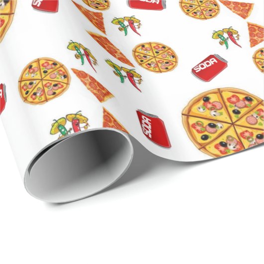 Glanzend Inpakpapier Pizza (Rol Hoek)