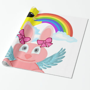 Glanzend inpakpapier, Rainbow Rabbit Sun Cadeaupapier