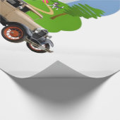 Glanzend Inpakpapier, Retro Vrouw Cadeaupapier (Hoek)