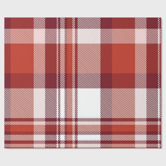 Glanzend inpakpapier rood geruit (Vlak)