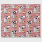 Glanzend inpakpapier, rood geruite Koe melkbrood Cadeaupapier (Vlak)