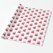 Glanzend Inpakpapier Roze Cupcake (Uitgerold)