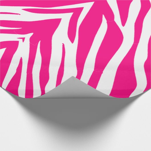 Glanzend inpakpapier roze luipaard (Hoek)