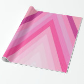 Glanzend inpakpapier roze streep (Uitgerold)