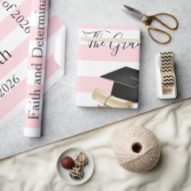 Glanzend Inpakpapier Roze Streep Afgestudeerd 2026