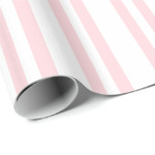 Glanzend Inpakpapier Roze & Witte Streep (Rol Hoek)
