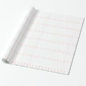 Glanzend Inpakpapier Roze & Witte Streep (Uitgerold)