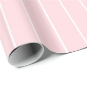 Glanzend Inpakpapier Roze & Witte Streep (Rol Hoek)