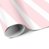 Glanzend Inpakpapier Roze & Witte Streep (Rol Hoek)