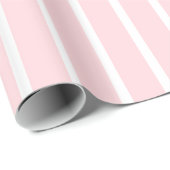 Glanzend Inpakpapier Roze & Witte Streep (Rol Hoek)
