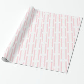 Glanzend Inpakpapier Roze & Witte Streep (Uitgerold)