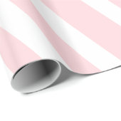 Glanzend Inpakpapier Roze & Witte Streep (Rol Hoek)
