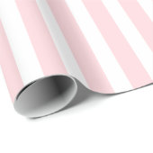Glanzend Inpakpapier Roze & Witte Streep (Rol Hoek)