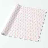 Glanzend Inpakpapier Roze & Witte Streep (Uitgerold)