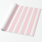 Glanzend Inpakpapier Roze & Witte Streep (Uitgerold)