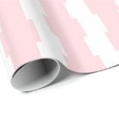 Glanzend Inpakpapier Roze & Witte Streep (Rol Hoek)