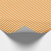 Glanzend inpakpapier Sinaasappel & witte streep (Hoek)