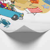Glanzend Inpakpapier, Strandpret Octopus Cadeaupapier (Hoek)