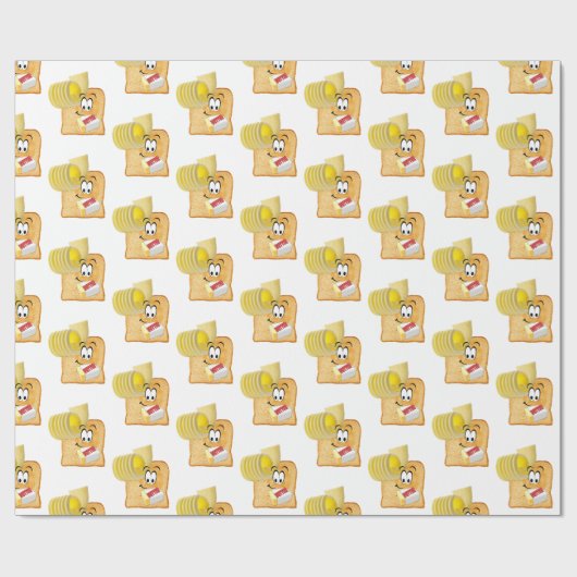 Glanzend inpakpapier, toast boter cadeaupapier (Vlak)