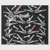 Glanzend inpakpapier, toekomstige kapper paal tond cadeaupapier (Vlak)