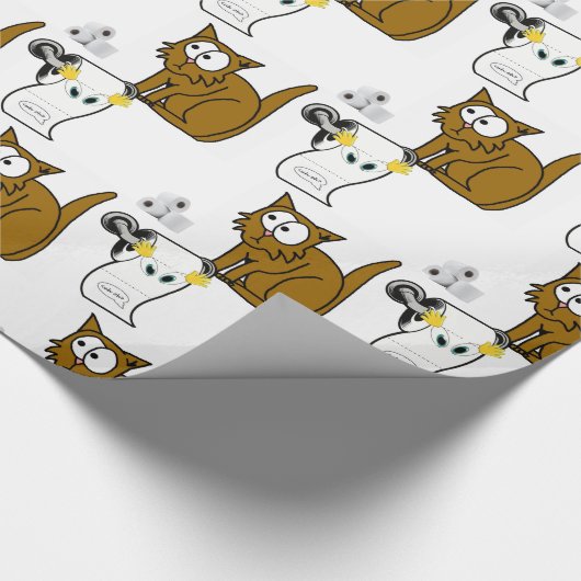 Glanzend inpakpapier, toiletpapier kat cadeaupapier (Hoek)