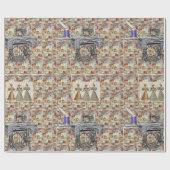 Glanzend inpakpapier Victoriaans naaien (Vlak)