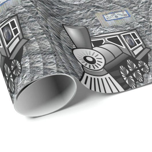 Glanzend Inpakpapier Vintage Trein (Rol Hoek)