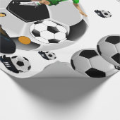 Glanzend Inpakpapier Voetbal (Hoek)