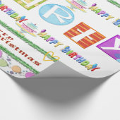 Glanzend inpakpapier Vrolijk kerstfeest (Hoek)