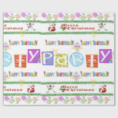 Glanzend inpakpapier Vrolijk kerstfeest (Vlak)