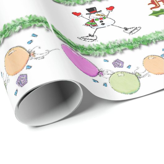 Glanzend inpakpapier Vrolijk kerstfeest (Rol Hoek)