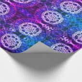 Glanzend inpakpapier, witte Mandala Edelweiss Cadeaupapier (Hoek)