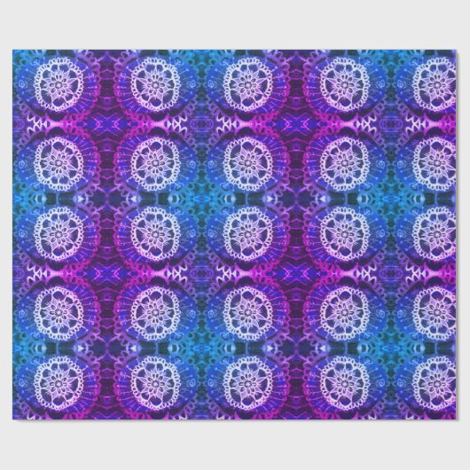 Glanzend inpakpapier, witte Mandala Edelweiss Cadeaupapier (Vlak)