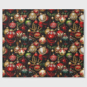 Glanzend kerstballen 2 inpakpapier (Vlak)