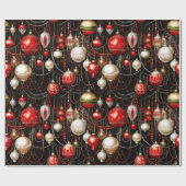 Glanzend kerstballen 3 inpakpapier (Vlak)