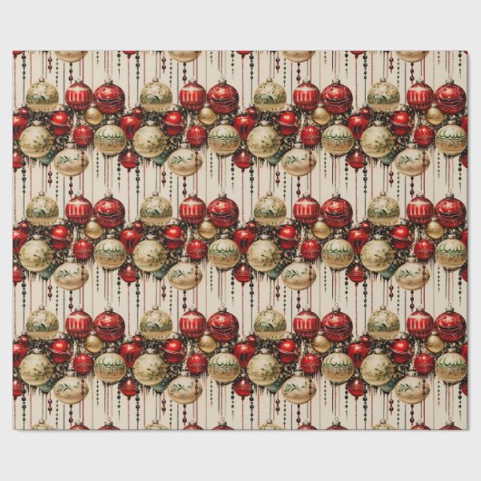 Glanzend kerstballen 4 inpakpapier (Zoom)