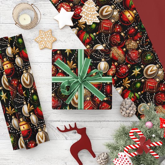 Glanzend kerstballen inpakpapier