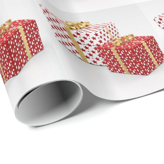 Glanzend kerstcadeaudesign met cadeautjes cadeaupapier (Rol Hoek)
