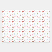 Glanzend kerstinpakpapier inpakpapier vel (Voorkant)